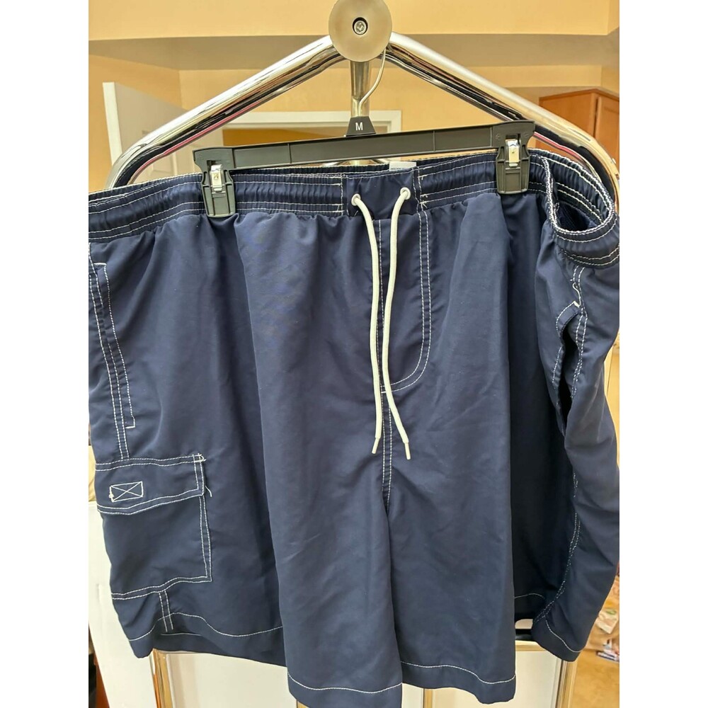 Highland Originals Men's 3XL Swim Trunks Navy Blue Cargo Pocket Mesh Lined